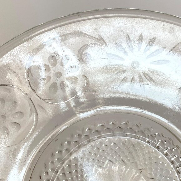 Clear Saucer Daisy No 620 Indiana Glass Plate With Intricate Floral Pattern 6in - Picture 10 of 12